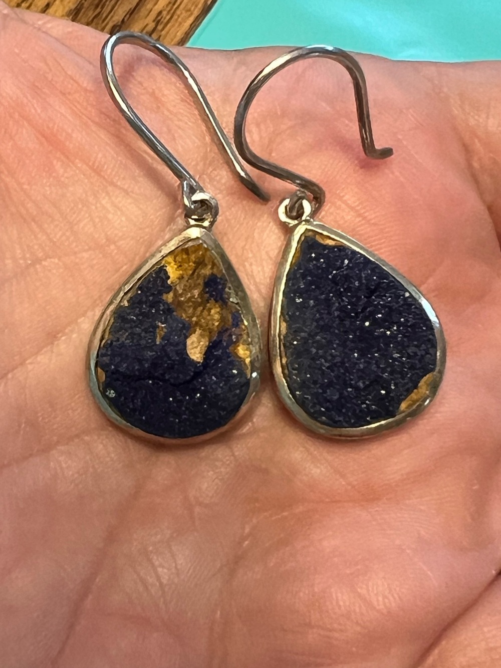 Azurite Geode earrings